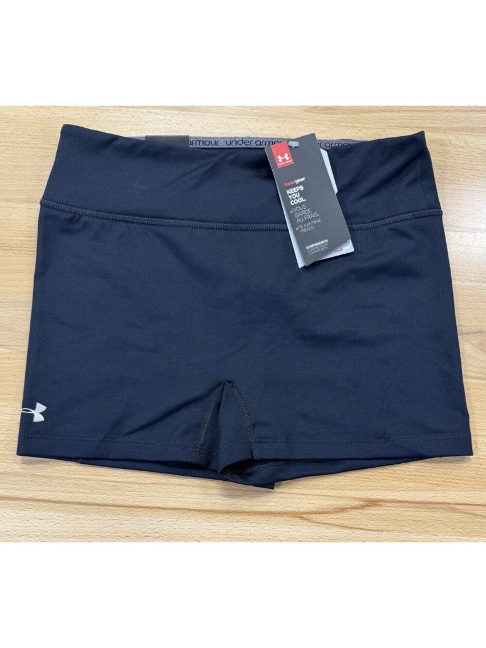 Under Armour Heat Gear Team Shorty Shorts L Black 3" Inseam Compression Athletic